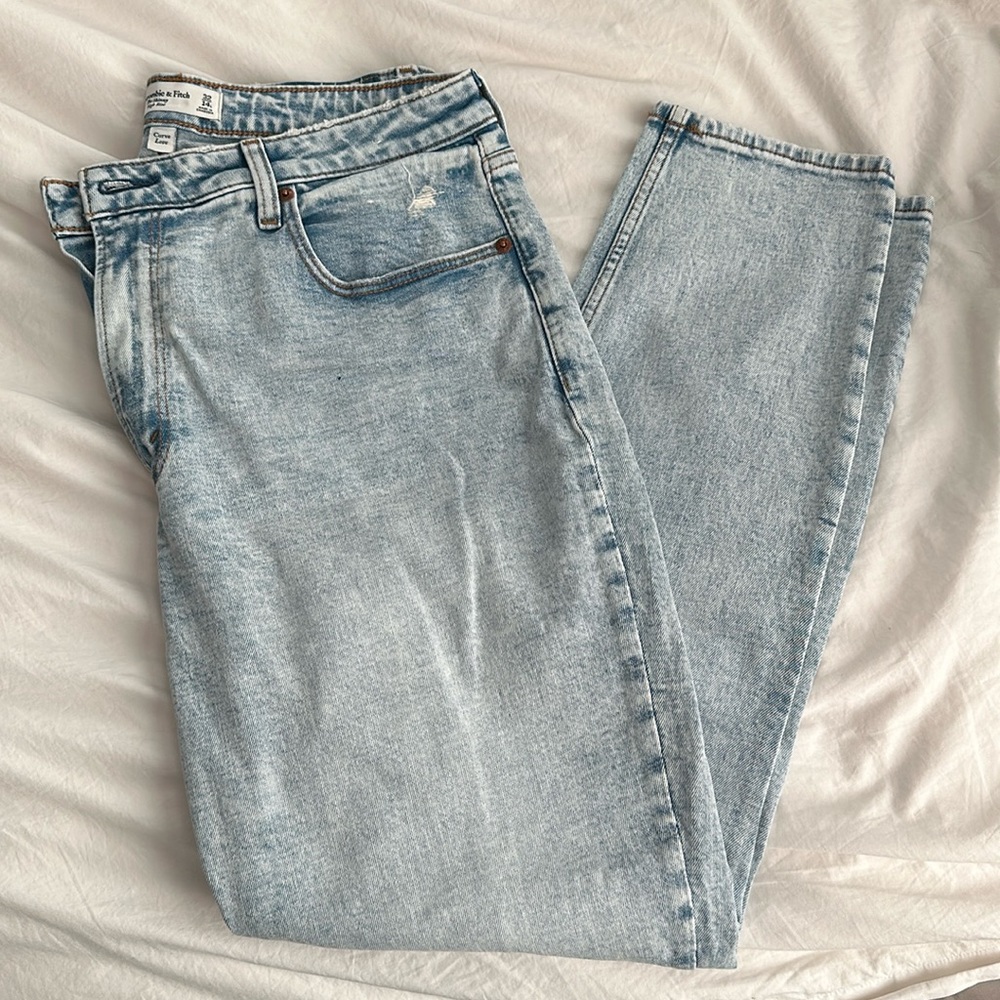 A&F Skinny High Rise Curve Love Acid Denim Jeans